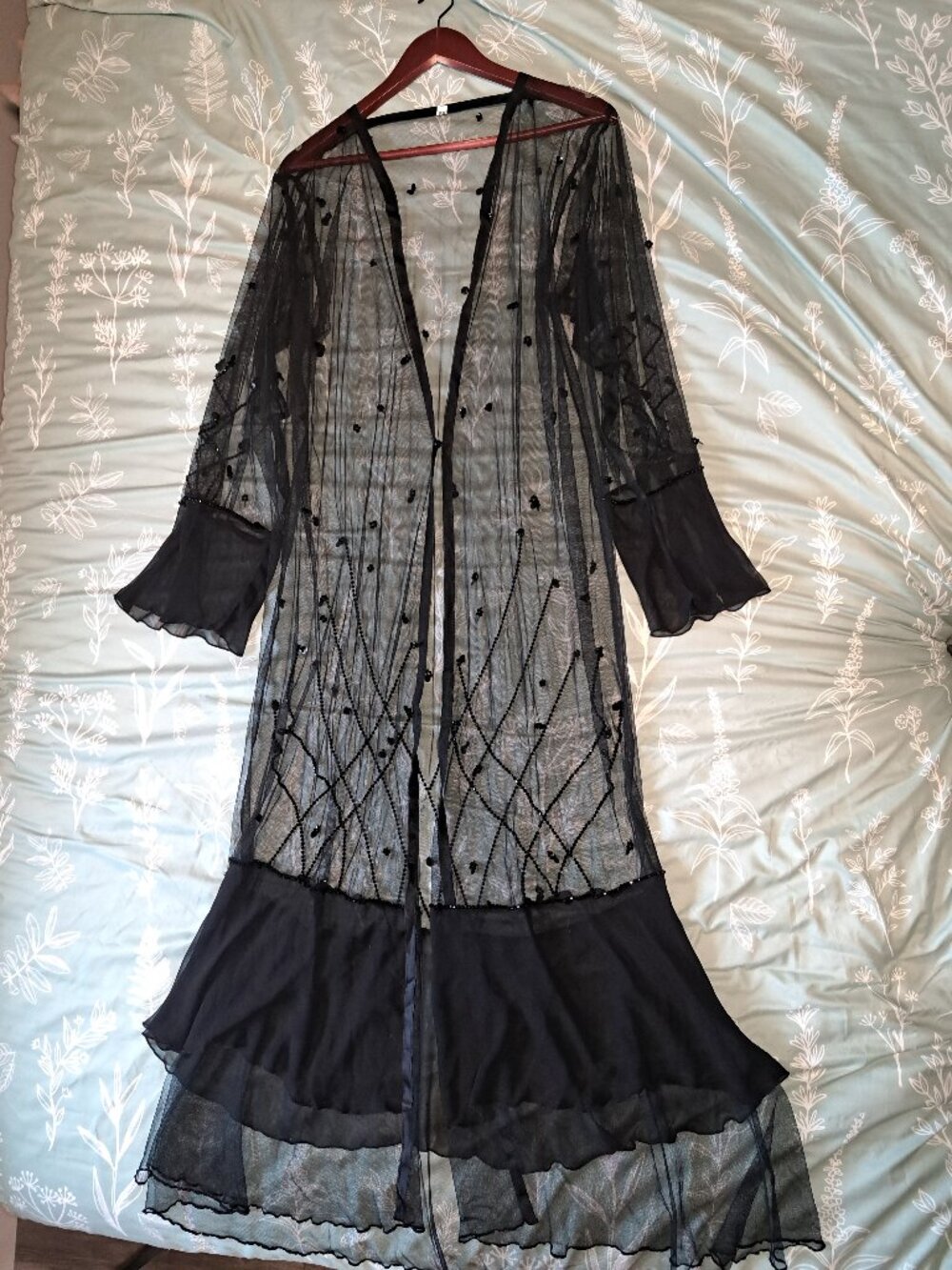 Black Hand beaded kimono